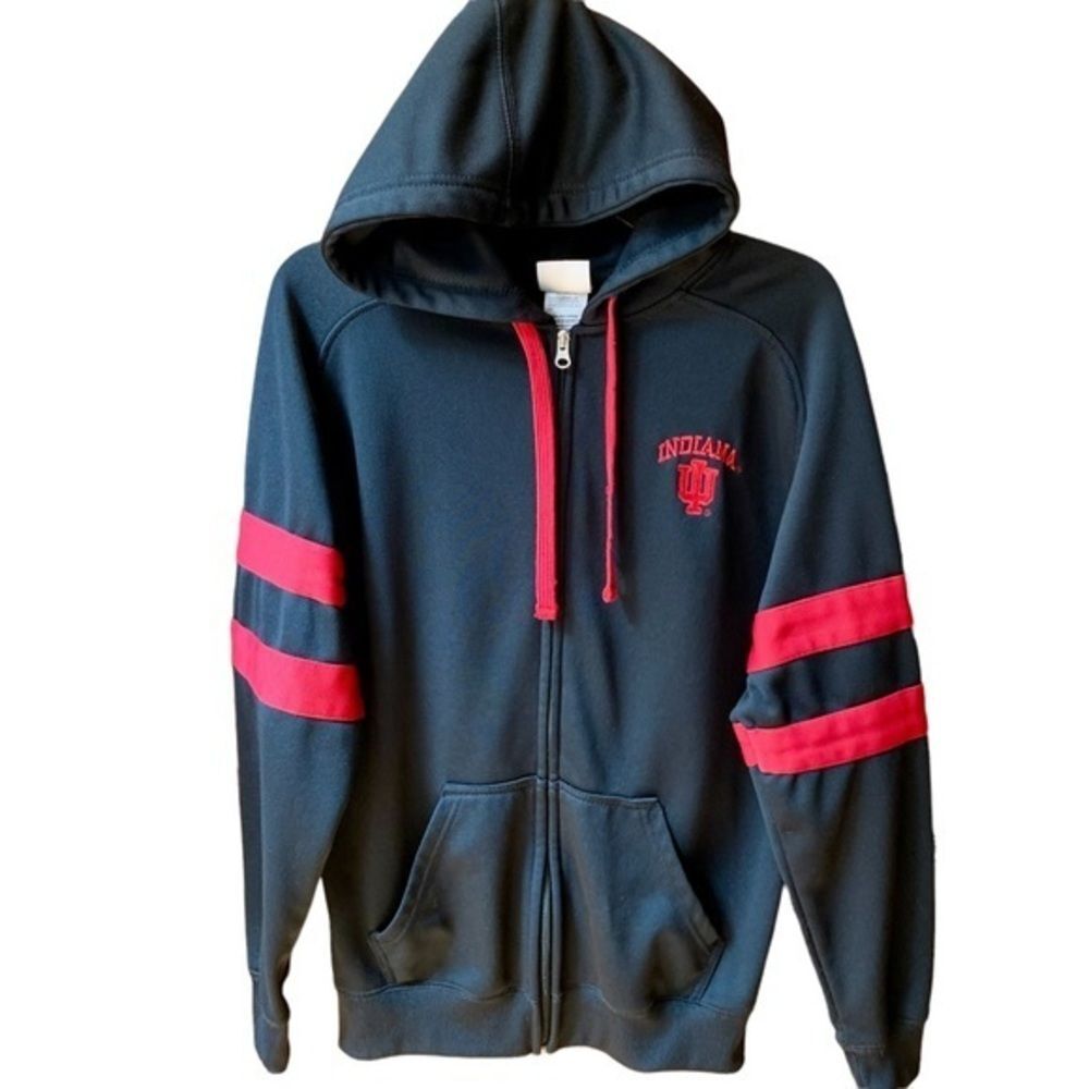 Knights Apparel IU Indiana‎ University Black & Red Hoodie Sweatshirt S